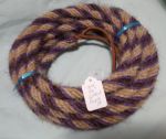 Mane Horsehair Mecate Colored Purple, Brown & Light Tan - Pattern Purple H (Barber Pole)