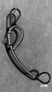 Silver Inlay Light Rod Cheek Snaffle Bit - Black