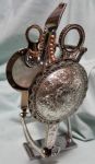 Las Cruces Silver Show Bit with 4" Scallop Edge Concho with Brown Finish