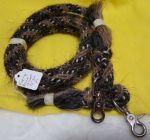 Mane Horsehair Roping Reins with Snaps - Pattern P1 (Tan, Gray)