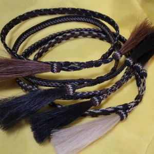 HORSEHAIR HAT BAND - 4 Strands - W/2 Tassels  (4 Choices)