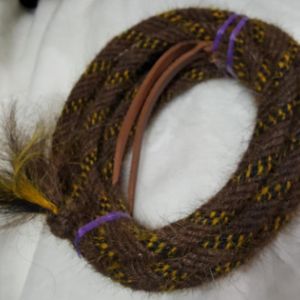 Mane Horsehair Mecate Colored Yellow/Black, Brown - Pattern Yellow E