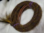 Mane Horsehair Mecate Colored Yellow/Black, Brown - Pattern Yellow E