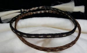 HORSEHAIR HAT BAND - 3 Strands - W/2 WHITE Tassels