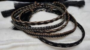 HORSEHAIR HAT BAND - 3 Strands - W/2 BLACK Tassels