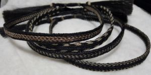 HORSEHAIR HAT BAND - 4 Strands - W/2 BLACK Tassels