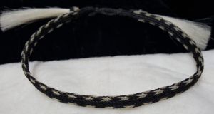 HORSEHAIR HAT BAND - 4 Strands - W/2 WHITE Tassels