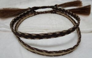 HORSEHAIR HAT BAND - 4 Strands - W/2 BROWN Tassels