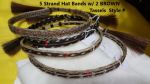 HORSEHAIR HAT BAND - 5 Strands - W/2 BROWN Tassels
