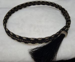 HORSEHAIR HAT BAND - 5 Strands - W/1 BLACK Tassel