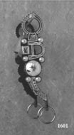 Concho, "D", & Beads Silver Inlay Bit - Black