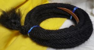 22 Feet Mane Horsehair Mecate - Solid Black, 3/4" diameter