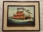 Patti Rock Steam Boat Original Signed Painting