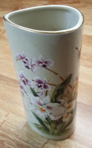 Toyo Japan White Orchid 8" Vintage Vase