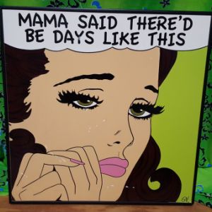 Mama Said Framed Square Print 15-3/4" with Girl from the 50's Crying