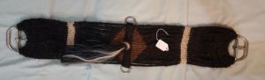 Mane Horsehair Cinch with a Tassel - 34" Black, Brown, White - with stainless Steel Buckles