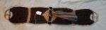 Mane Horsehair Cinch with a Tassel - 32" Dark Brown, Light Tan - with stainless Steel Buckles