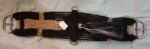 Mane Horsehair Cinch with a Tassel - 28" Black, Light Tan - with stainless Steel Buckles