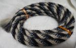 Mane Horsehair Mecate Colored Blue, WHITE, Black  - Pattern Blue D-1