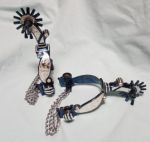 Western Sterling Silver  Inlay Show Spurs