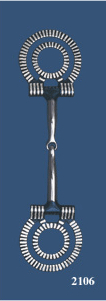 Stripes Silver Inlay  Dee Ring Snaffle Two Rings - Blued