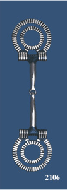 Stripes Silver Inlay  Dee Ring Snaffle Two Rings - Blued